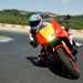 2024 Yamaha XSR900 GP on track ride by front profile of bike